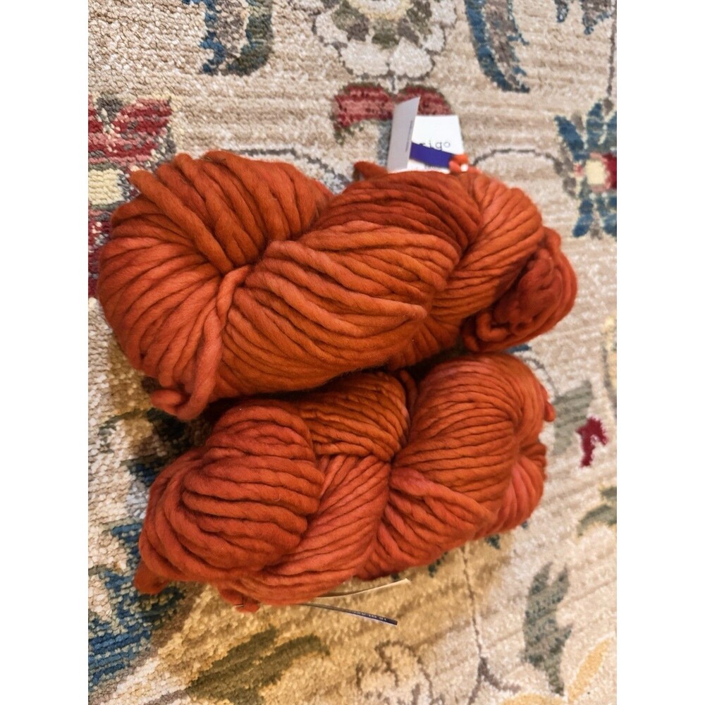 Malabrigo Rios yarn, "Glazed Carrot" colorway, 2 skeins NEW